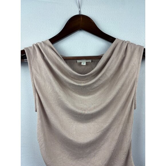 Women’s all: row Small Beige Tank Blouse with a Cowelneck - Picture 2 of 5